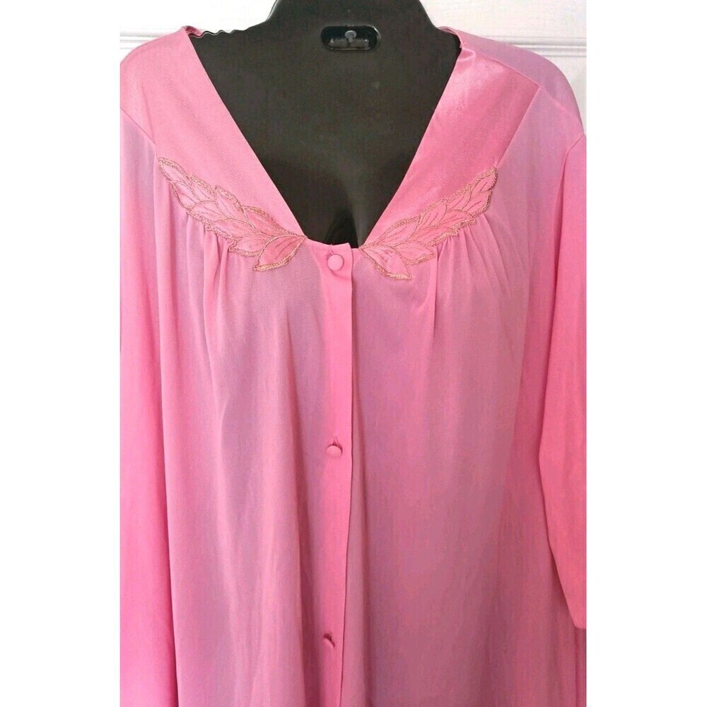 Vintage Vassarette Peignoir Robe Nightgown Size 3X XXXL Pink Satin 70s 80s USA - Picture 4 of 7
